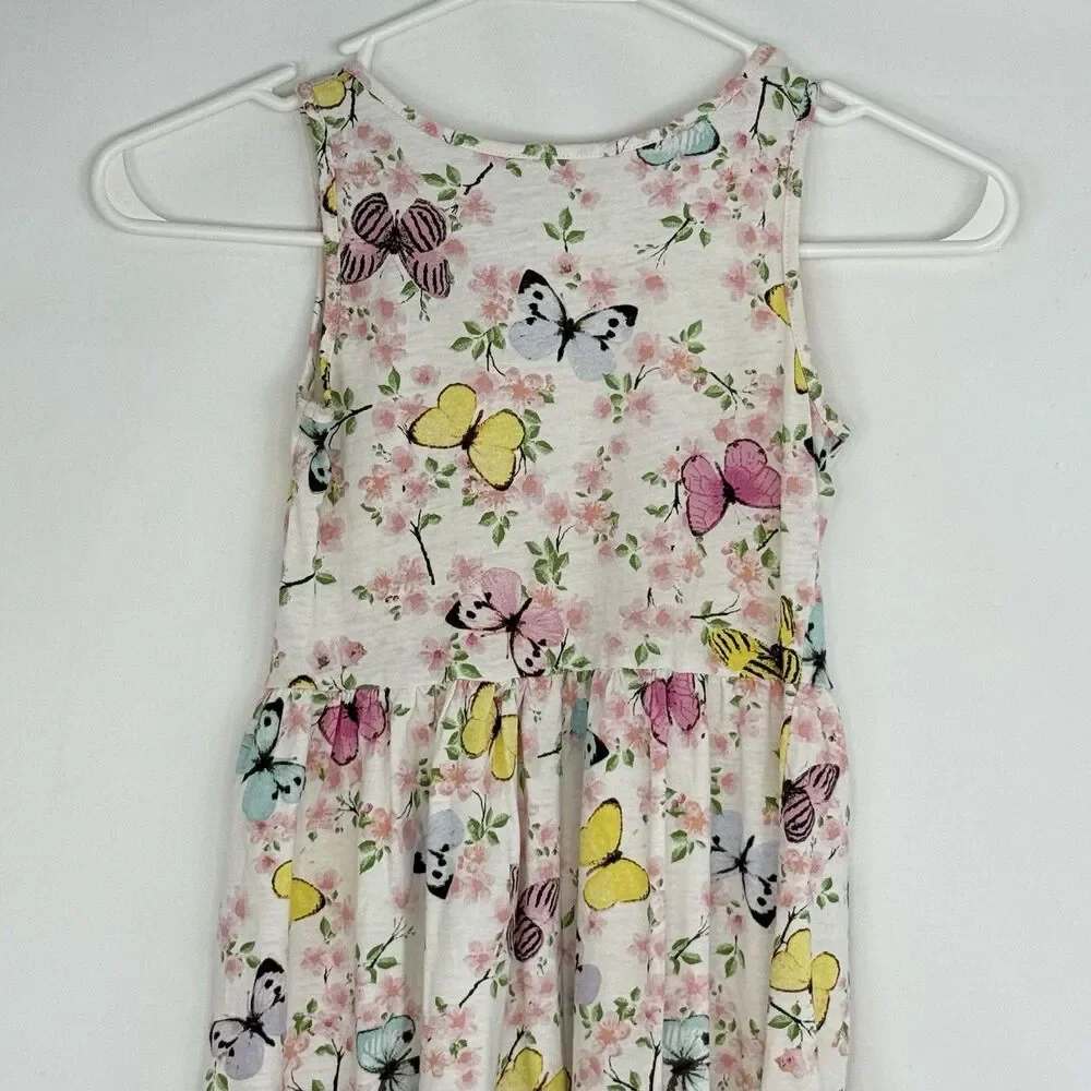 H&M Girls Sun Dress Size 6-8 Years Butterfly And Flowers